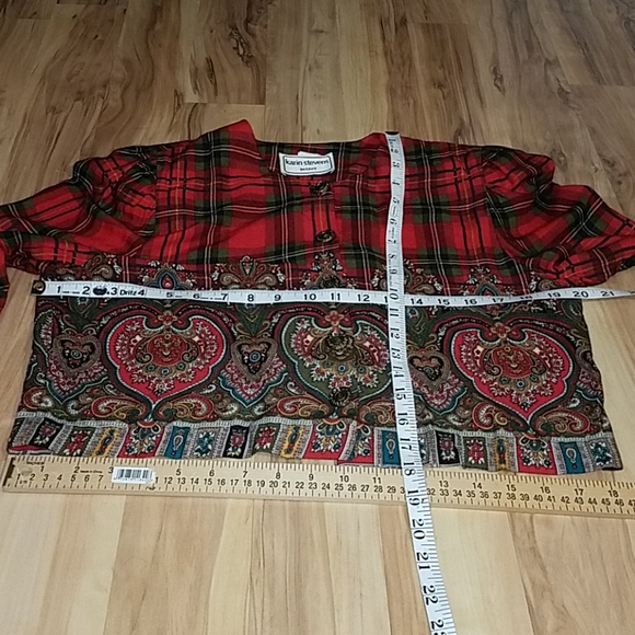 Vintage 80s 90s Cropped Tartan And Baroque Blazer - Picture 8 of 8